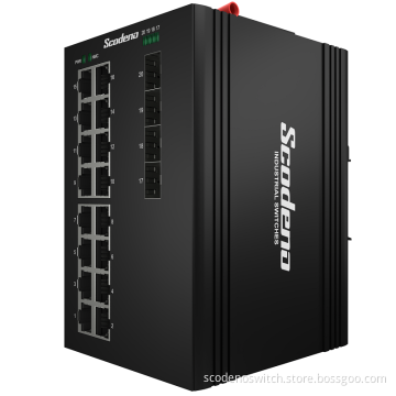 Scodeno L2 managed 4 gigabit SFP 16 port Gigabit POE Ethernt Port Switch industrial switch